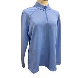 XL Adidas Womens New Golf Pullover Jacket 1/4 Zip Blue Fusion HT1266